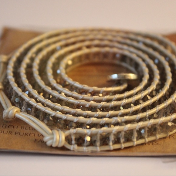 Crystal Wrap Necklace with White Trim - Picture 5 of 6